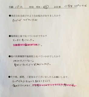 オスグッドの痛みが3回で痛みが取れた